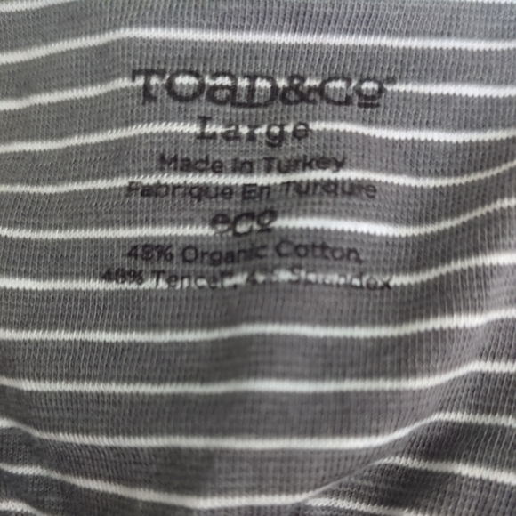 Toad&Co Montauket Long Dress  Gray/Green and White Striped Size Large - Picture 7 of 9